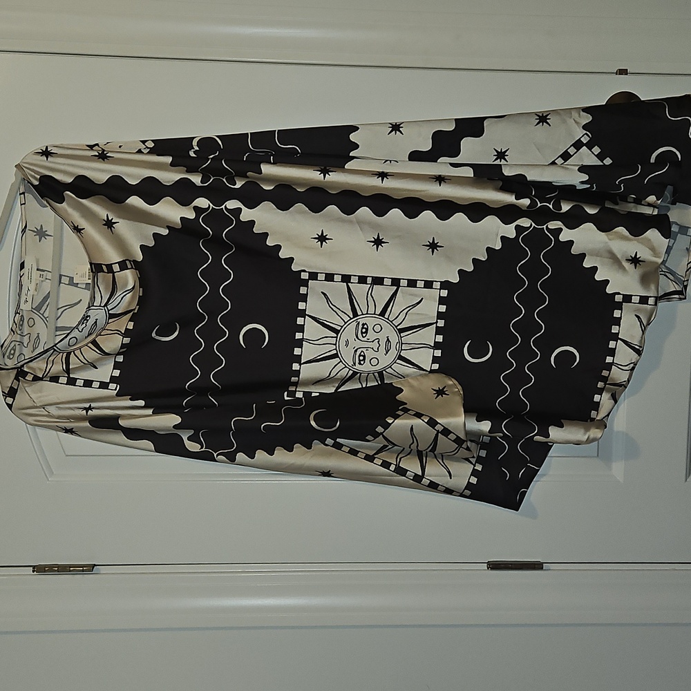 Anthropologie Tigre Indigo Sky One-Shoulder Kaftan One Size